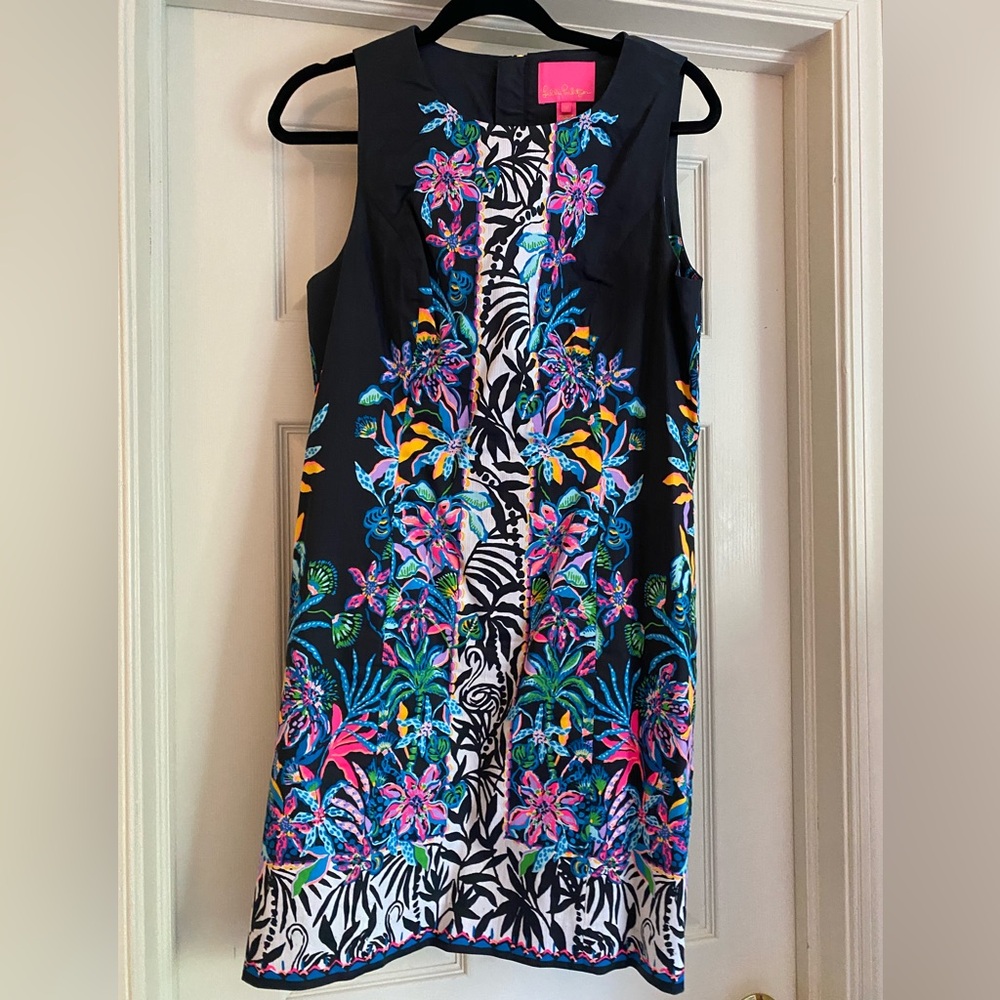 Lilly Pulitzer Mila Stretch Shift Dress- Onyx Paradise Glow